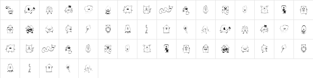 My Sweet Sunshine Regular  glyph index