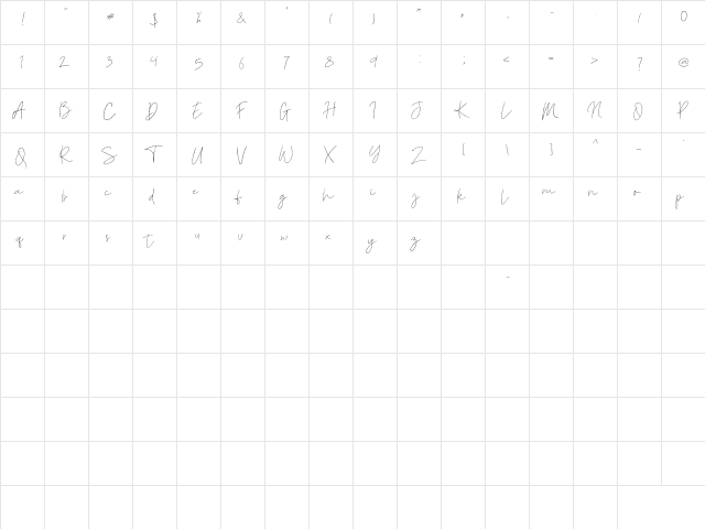 Des Rosesa Regular  glyph index