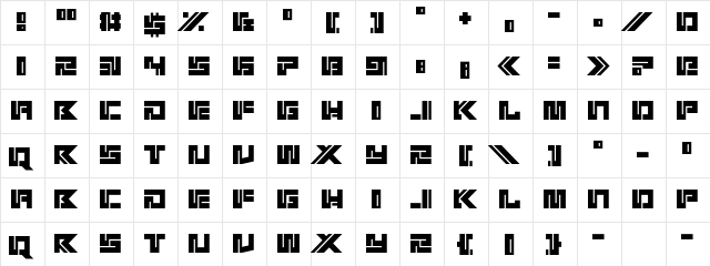 Kotoba Regular  glyph index