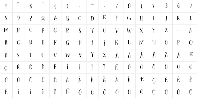 Cykelsmed DEMO Regular  glyph index