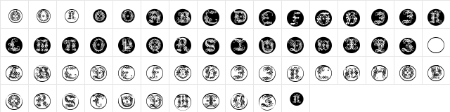 OrnamentalInitialButtons Regular  glyph index