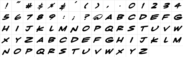 LHF Fast Caps Italic Regular  glyph index