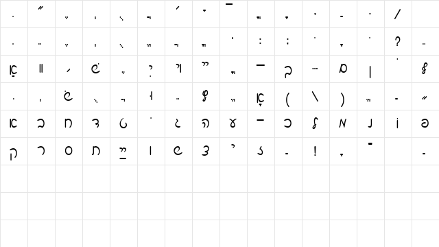MassoreteSSK Regular  glyph index