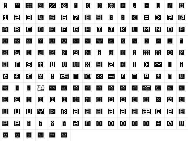 Pica Hole - XPL Regular  glyph index