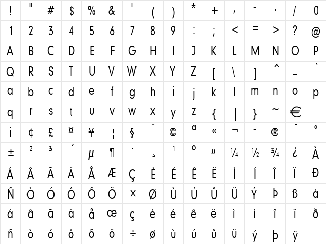 Geo579Thin Normal  glyph index