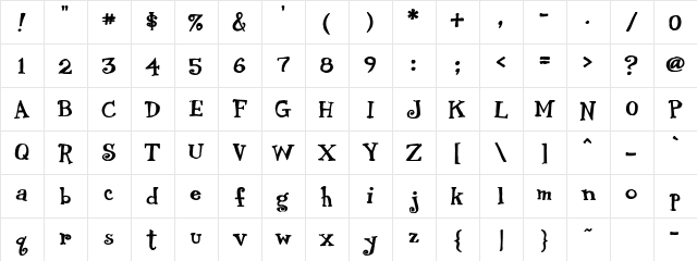 LDJ Birthday Bash Regular  glyph index