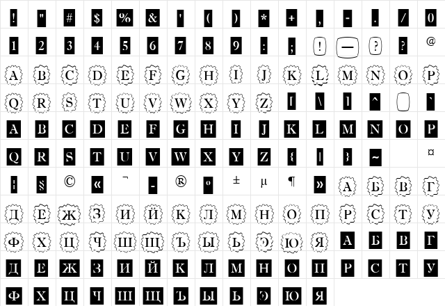 a_AntiqueTrdCmDc3Cb Regular  glyph index