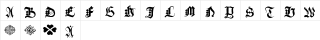 Anders Plain Capitals Regular  glyph index