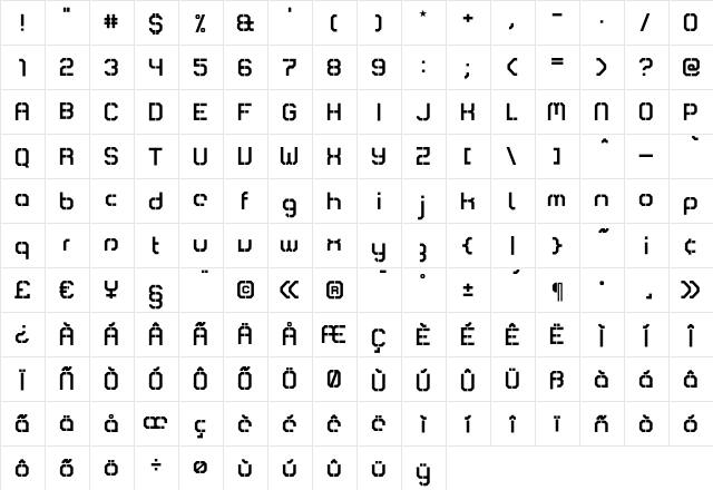 Comsat Navy-Box  glyph index