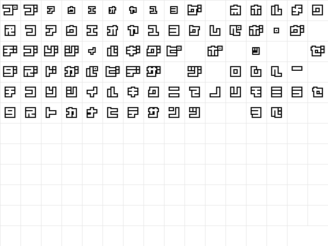 D3 Superstructurism Kat_Out Regular  glyph index