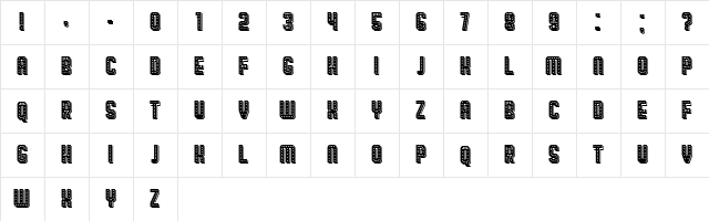Broadway Shadow Regular  glyph index