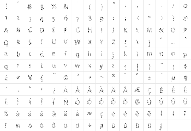 Nebulae- Regular  glyph index