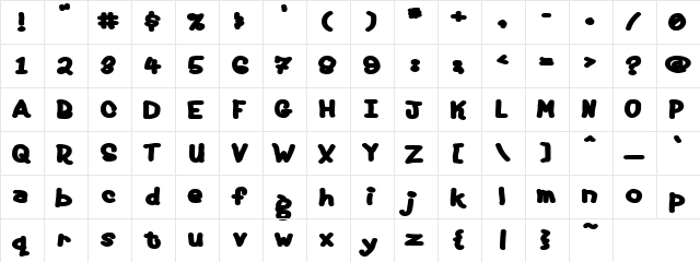 Cubicle Regular  glyph index