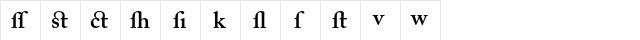 Adobe Caslon Semibold Alternate  glyph index