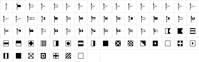 SignalFlags Regular  glyph index