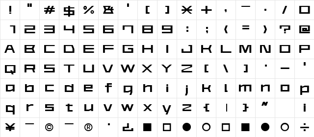 AstraAfsb07MediumT Regular  glyph index