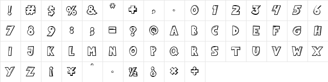 Plastic Love Regular  glyph index