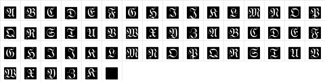 WittewittMajuscles Regular  glyph index