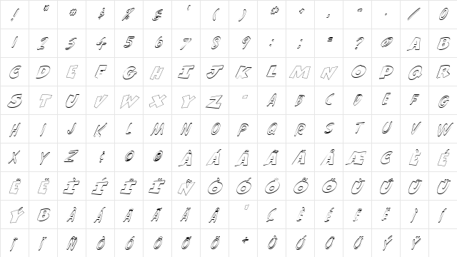 FZ UNIQUE 30 HOLLOW ITALIC Normal  glyph index
