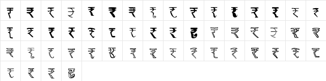 RupyFont2 Medium  glyph index