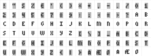 False Teeth Regular  glyph index