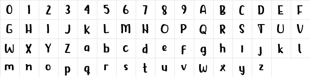 Cats Delight DEMO Regular  glyph index