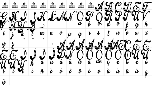 Attraction Personal Use Regular  glyph index