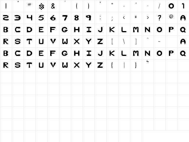 Dog's Reason 5 Regular  glyph index