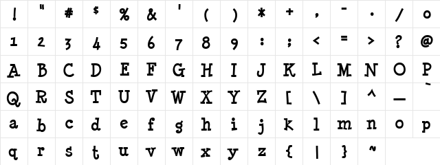 Navathle Lity Bold Regular  glyph index