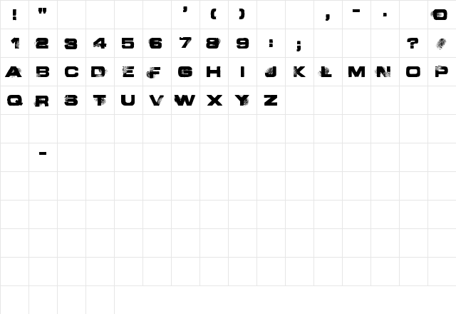 Finger Printed Regular  glyph index