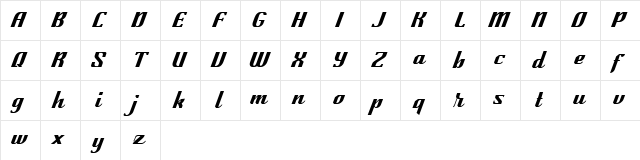 CuttingEnds FREE Regular  glyph index