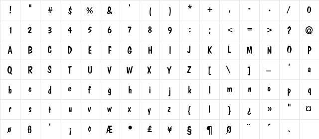 Dimitry High Regular Regular  glyph index