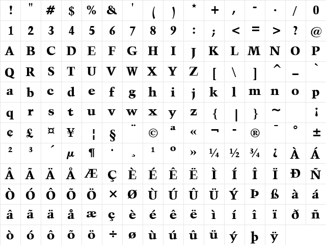 Kuenst480 Blk BT Black  glyph index