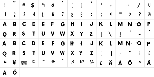 Kopio 639 Regular  glyph index