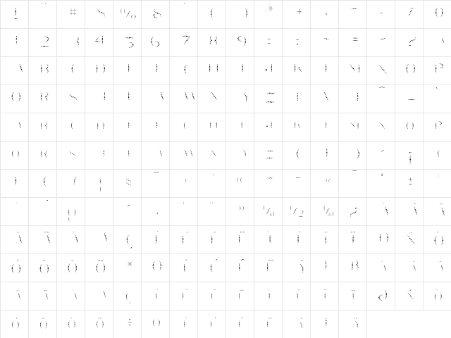 Taqueria Black Fill  Dots Regular  glyph index