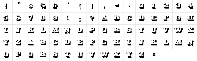 White Bold  glyph index