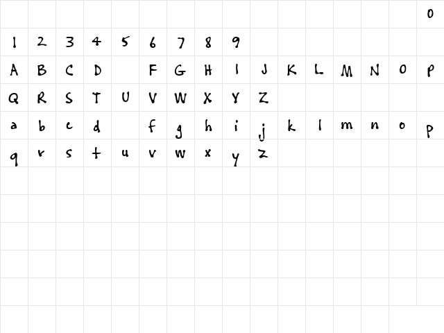 Cedar Street Regular  glyph index