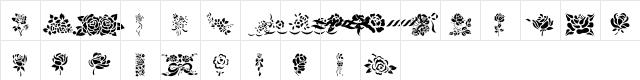 Roses! Roses! Regular  glyph index