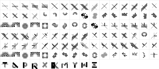 Geobatz Regular  glyph index