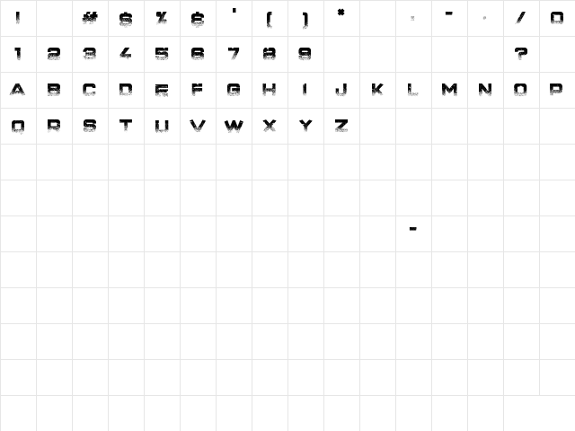 Ghost Factory Regular  glyph index