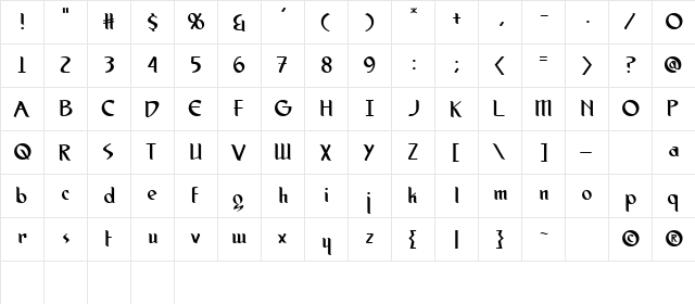 Spirit Medium Regular  glyph index