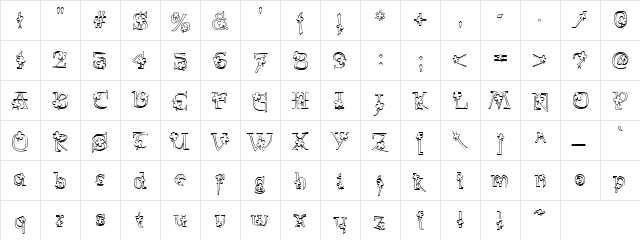 right ght  glyph index
