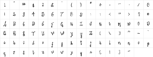 CK Message Board Regular  glyph index