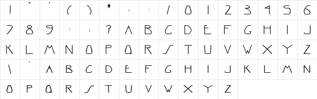 Slither!" Regular  glyph index