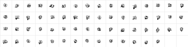 UrbanLabels Regular  glyph index