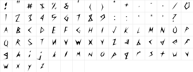 Amplifier Regular  glyph index
