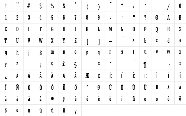 StymieTRegConRo1 Regular  glyph index