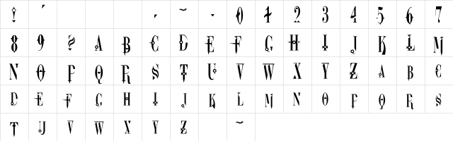 DreamScarC Regular  glyph index
