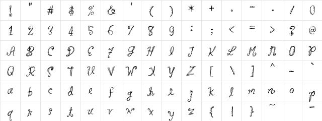 CK Bohemian Regular  glyph index