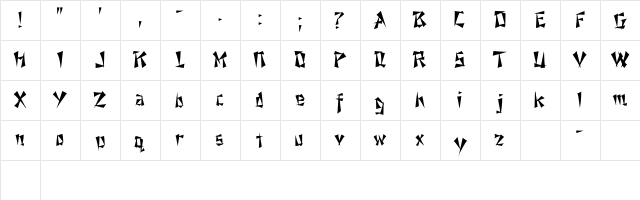 Nixon in China Regular  glyph index
